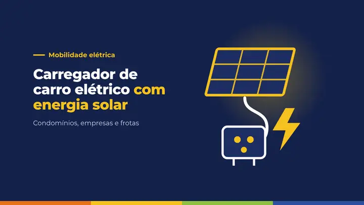 Ilustração de painel solar ligado a um carregador de veículo elétrico